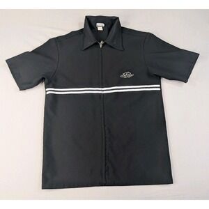 Vintage Extreme Stage Shirt Mens Medium Black Full Zip Short Sleeve Embroidered